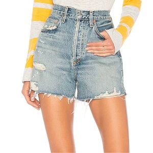 AGOLDE High Waist Cut Off Denim Shorts - Dee Short in Riccochet Size 26